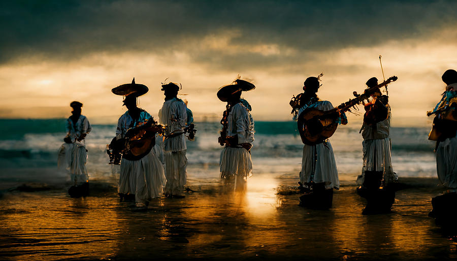 Sinaloa  Banda  Musicians  In  Front  Of  The  Ocean  C  Ae22927e  8344  4dac  9e72  953670f40647 Painting