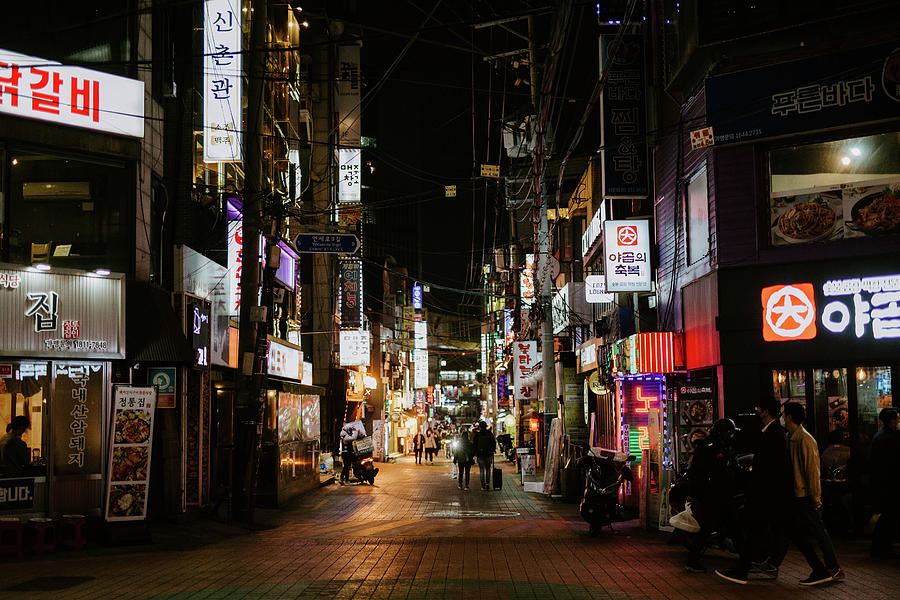 Sinchon at Night Photograph by Courtney Around the World - Fine Art America