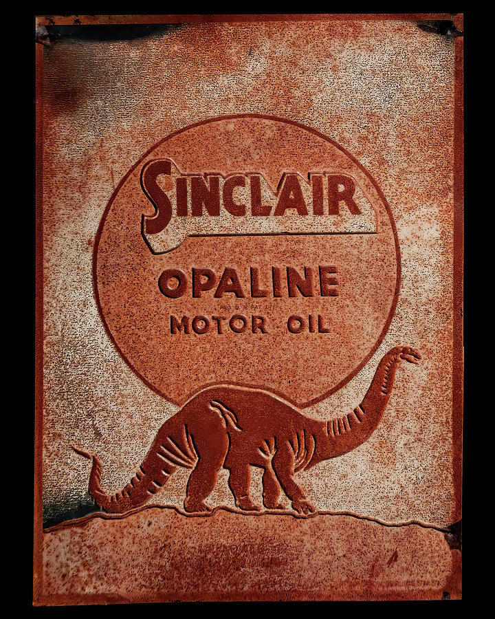 Man Cave Sign Photograph - Sinclair Opaline Motor Oil Sign by Flees Photos