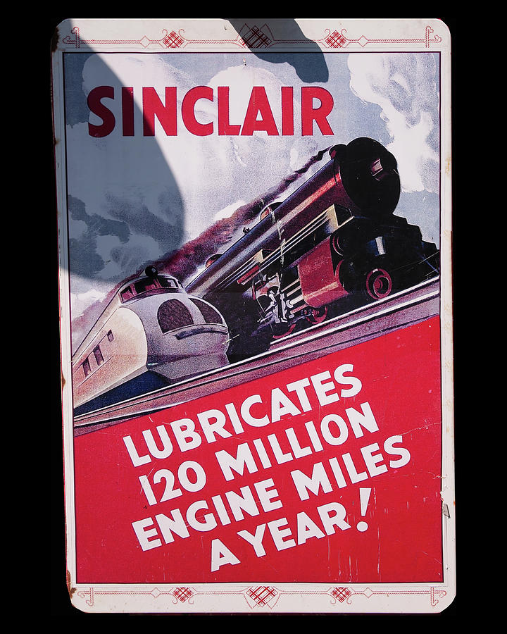 Man Cave Sign Photograph - Sinclair Train lubrication sign by Flees Photos