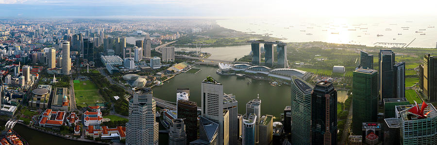 Singapore aerial cityscape Photograph by Sonny Ryse