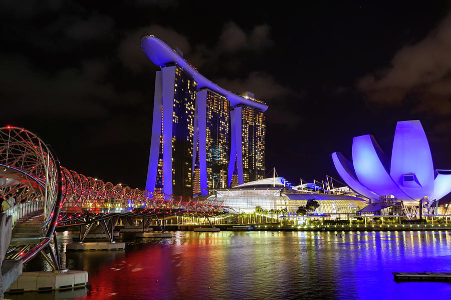 Singapore by night Photograph by Carl Nehore - Fine Art America