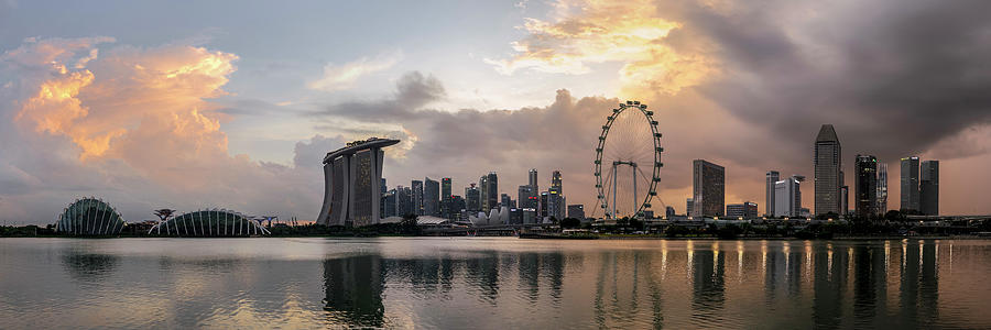 Singapore east marina bay skyline sunset Photograph by Sonny Ryse