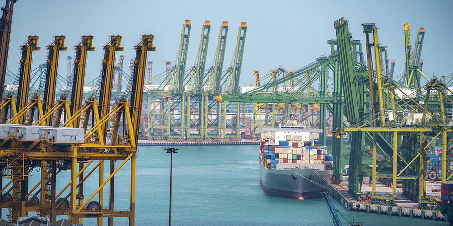 Singapore international port hub Photograph by Anek Suwannaphoom - Fine ...