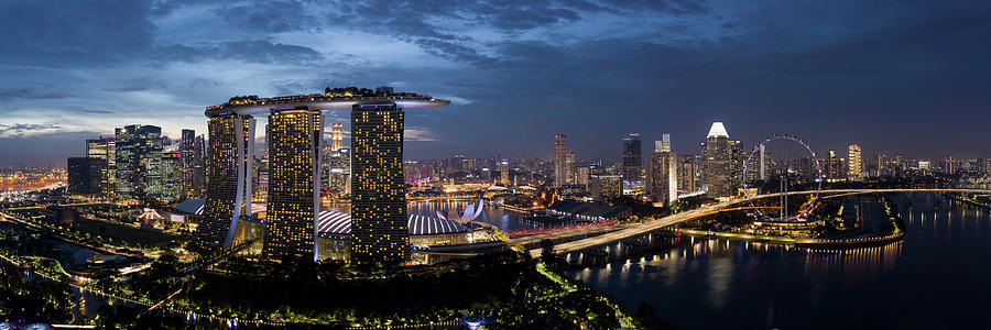 Singapore Marina Bay Sands and City Photograph by Sonny Ryse