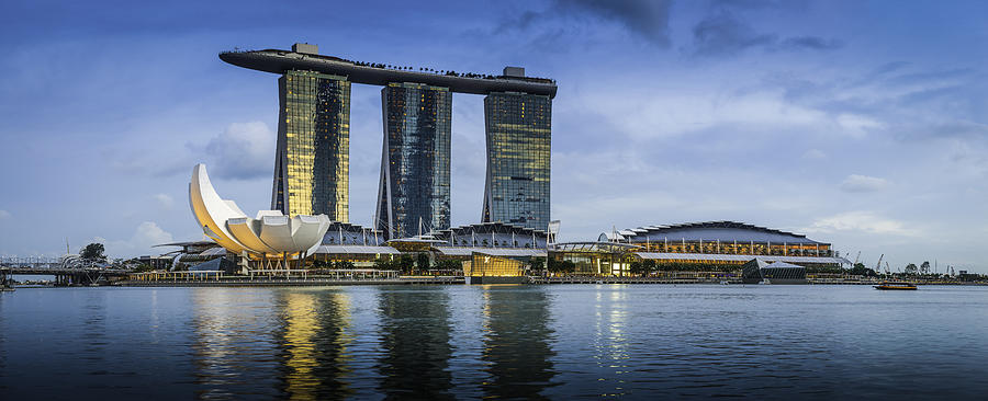 Singapore Marina Bay Sands iconic futuristic hotel resort panorama Asia Photograph by fotoVoyager