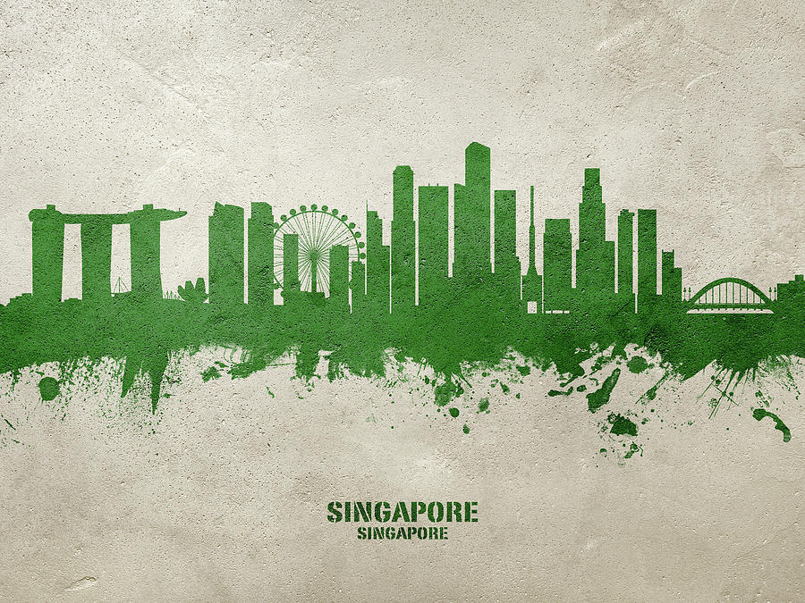Singapore Skyline #16 Digital Art by Michael Tompsett