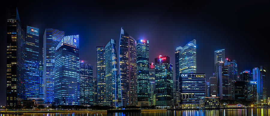 Singapore Skyline Panorama Photograph by Rick Deacon