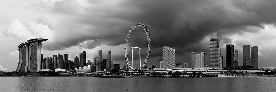 Singapore Stormy Skyline Photograph by Sonny Ryse