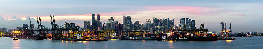 Singapore Tanjong Pagar Docks and cityscape Photograph by Sonny Ryse