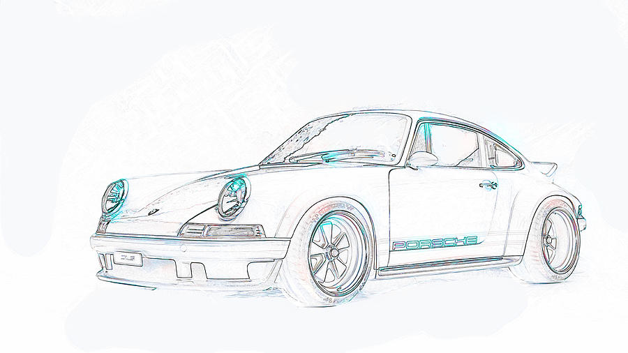 Singer Porsche 911 Digital Art by Roger Lighterness
