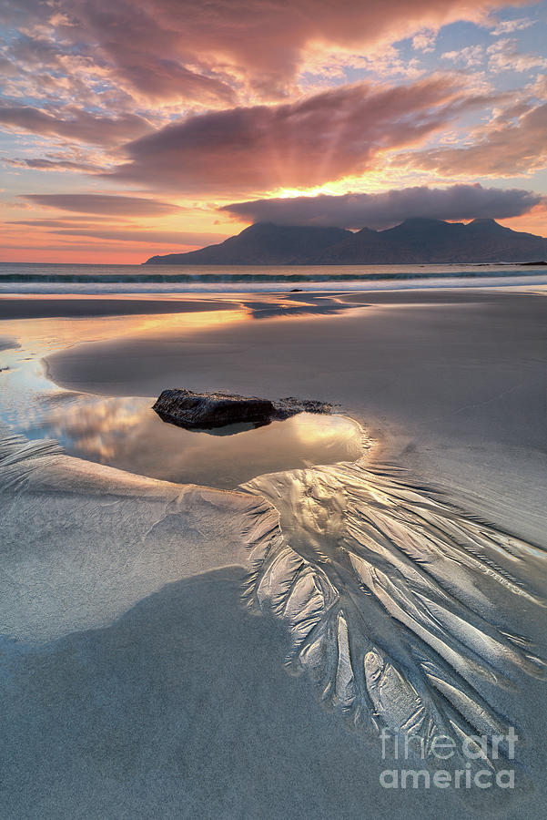 Isle Of Eigg Singing Sands Rock Pool At Sunset  Scotland Photograph