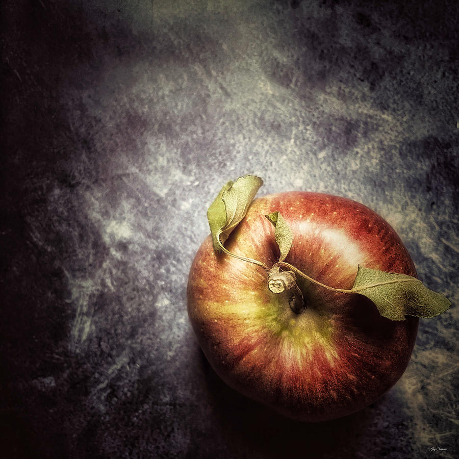 Single Apple on Slate Photograph by Joy Sussman