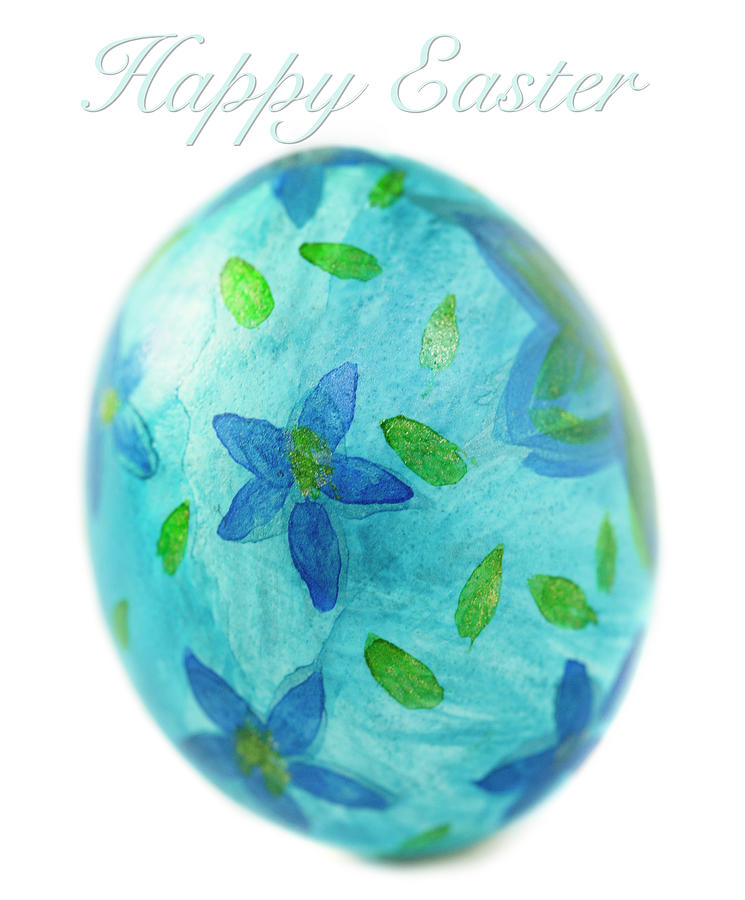 Single Blue Forget me not Easter Egg Greeting Photograph by Iris Richardson