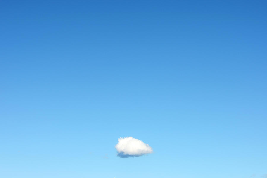 Single Cloud in Clear Blue Sky Photograph by Kolbz