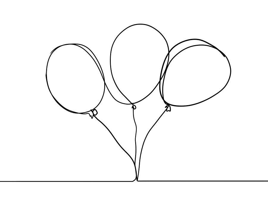 Single line drawing of a balloon Photograph by Mikroman6