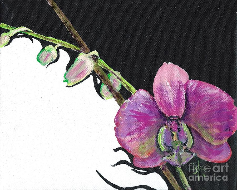 Single Orchid Painting by Jodie Marie Anne Richardson Traugott          aka jm-ART