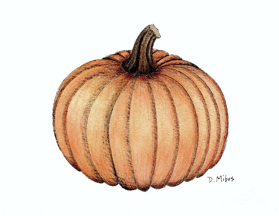 Single Perfect Pumpkin Painting by Donna Mibus