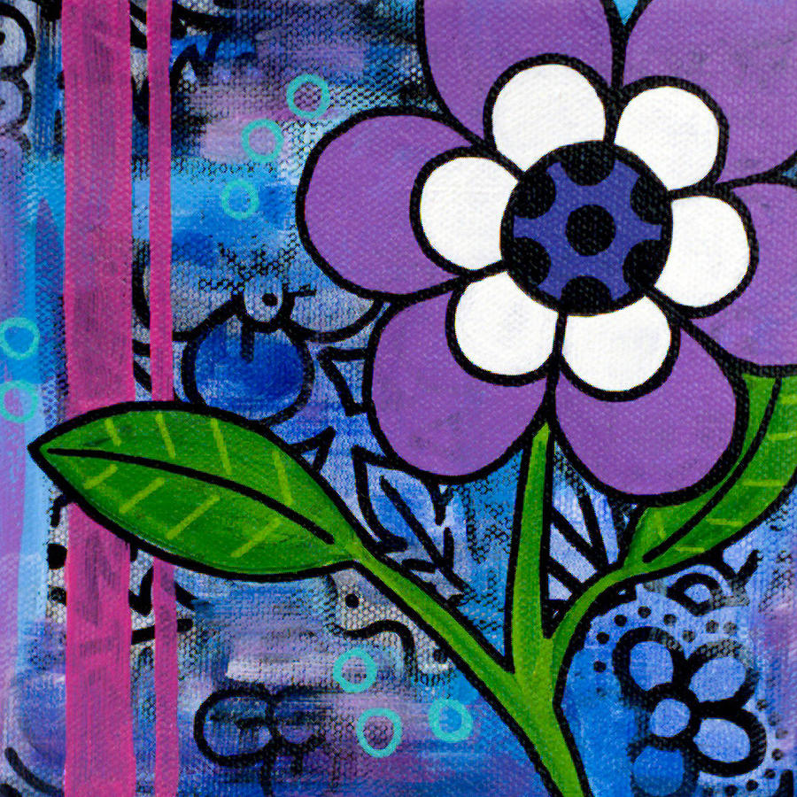 Single Purple Bloom Painting by Beth Ann Scott