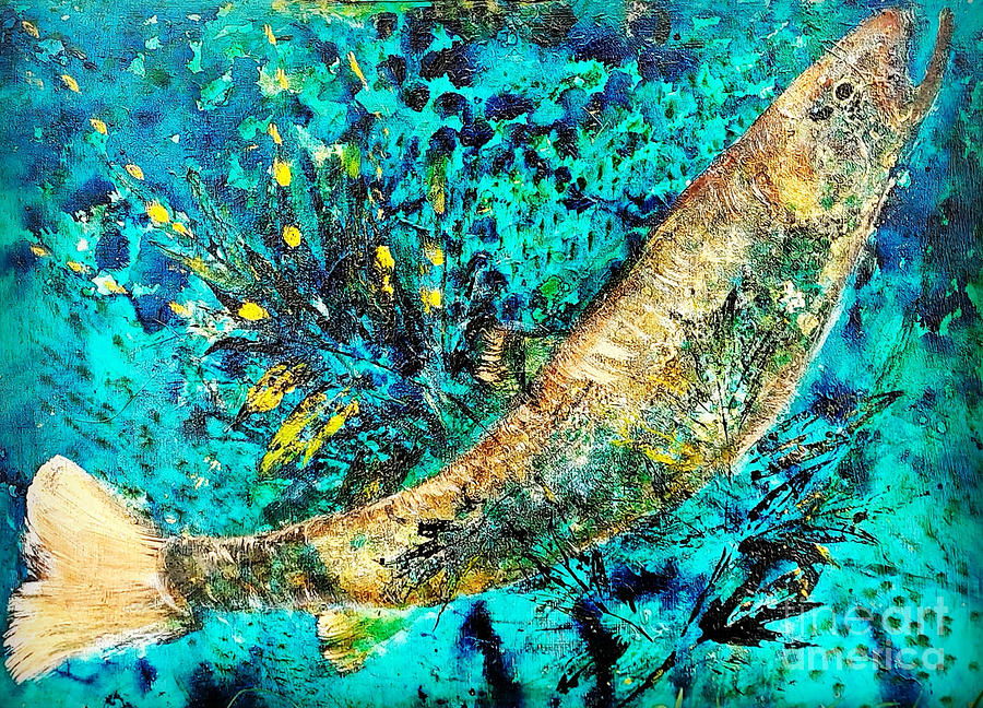 Single Salmon 2 Painting by Jocasta Shakespeare