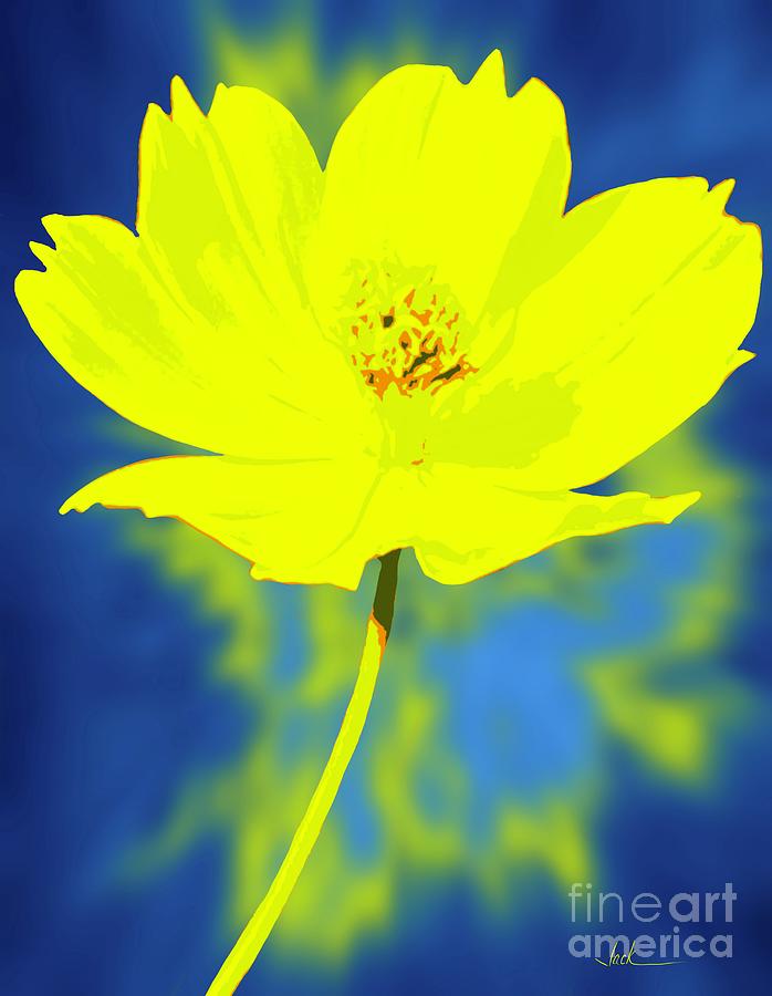 Single Yellow Flower Painting by Jack Bunds