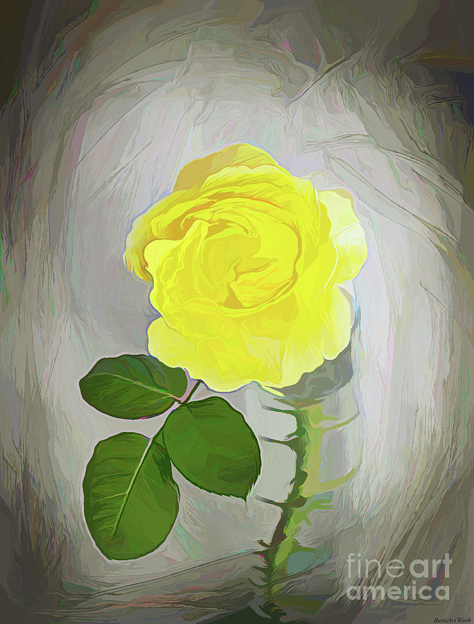 Single Yellow Rose with Thorns 2 Photograph by Roberta Byram