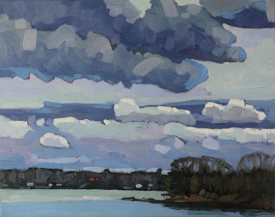 Singleton April Afternoon Stratocumulus Painting by Phil Chadwick