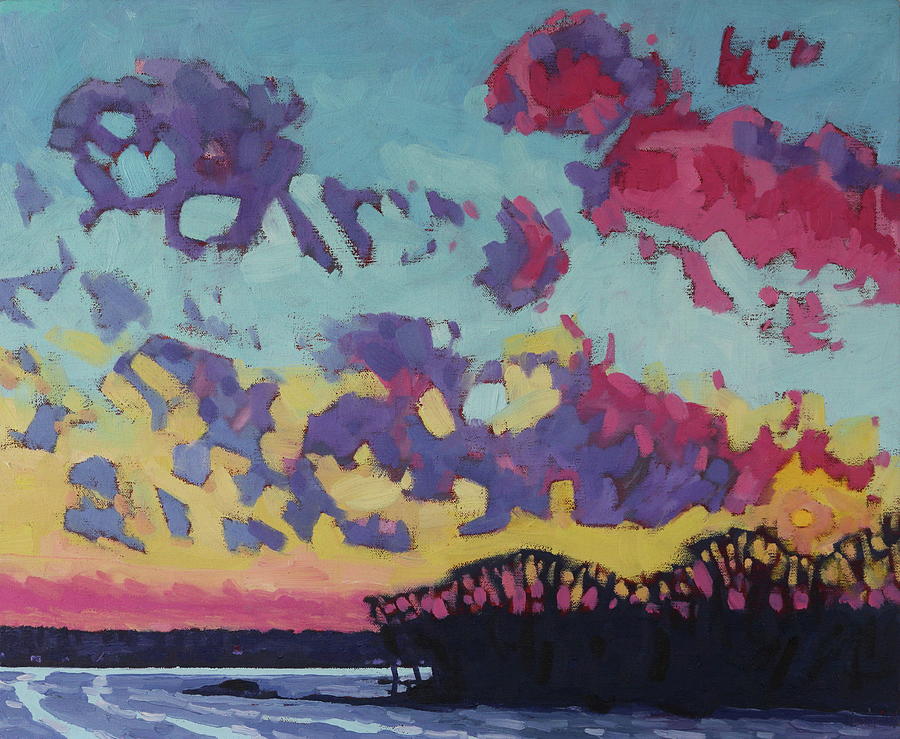 Singleton April Sunset Cumulus Fractus Painting by Phil Chadwick