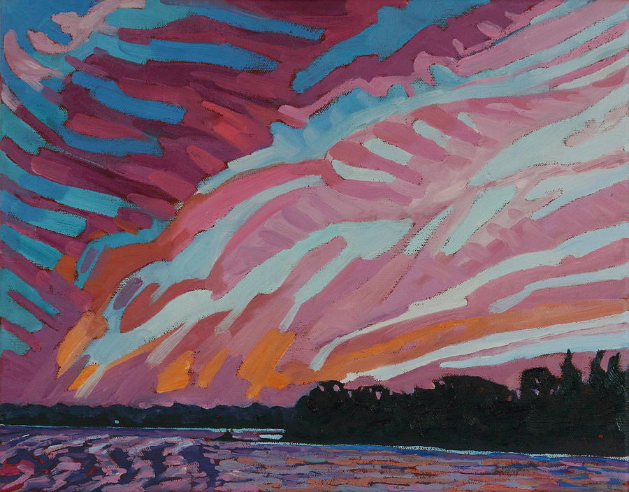 Singleton Dry Cold Front Sunset Painting by Phil Chadwick