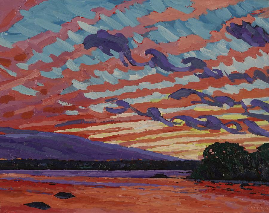 Summer Painting - Singleton Late Summer Storm Sunset by Phil Chadwick