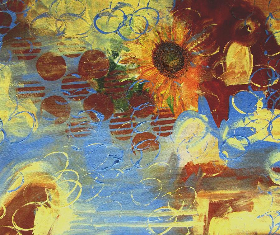 Singleton Sunflower Painting by Louise Adams