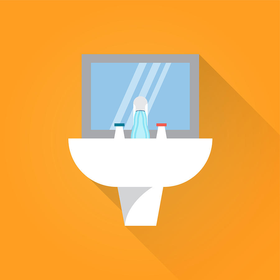Sink Flat Icon Drawing by Enis Aksoy