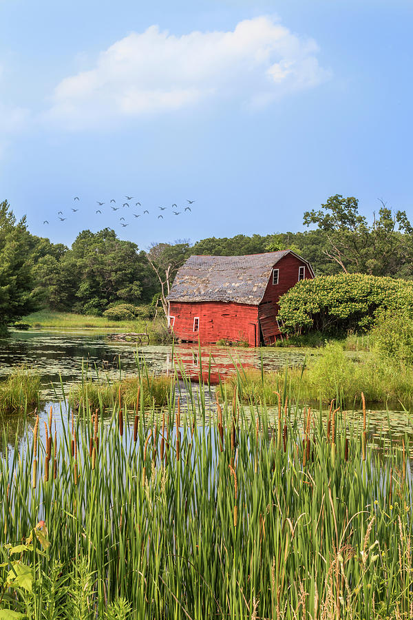 Sinking Red Barn #6 Photograph by Patti Deters