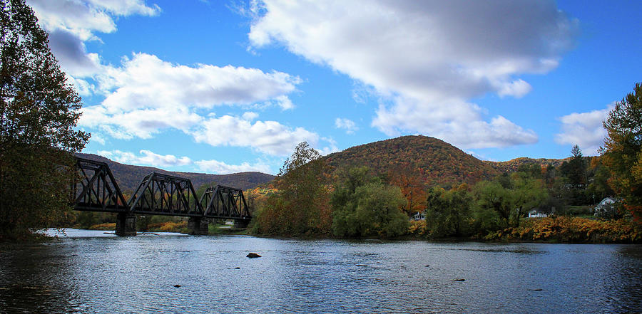 Sinnamahoning Railroad Bridge in Autumn Photograph by David Kipp