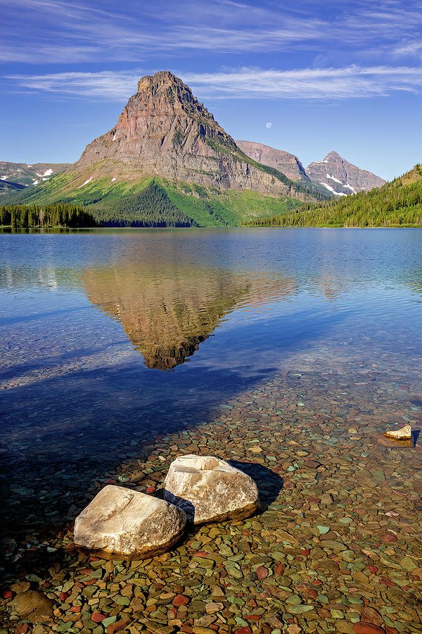 Sinopah Reflected In Two Medicine Lake Photograph
