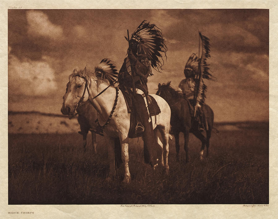 EDWARD S CURTIS SIOUX INDIANS IN BADLANDS 11x14 SILVER HALIDE PHOTO PRINT 