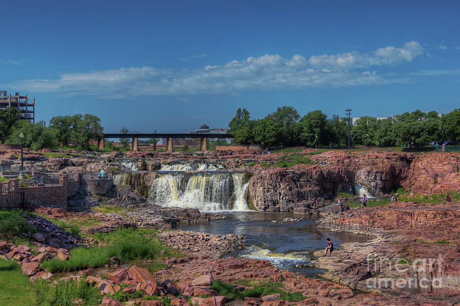 Landscape Photograph - Sioux Falls From the Down River by Larry Braun Landscape Photograph - Sioux Falls From the Down River by Larry Braun