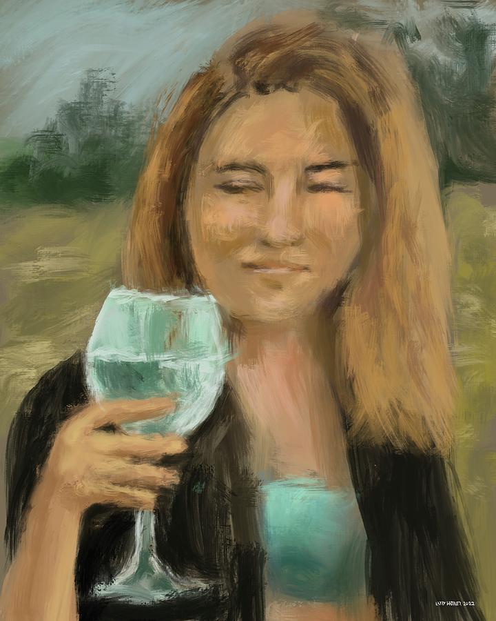 Sipping Wine Painting by Larry Whitler