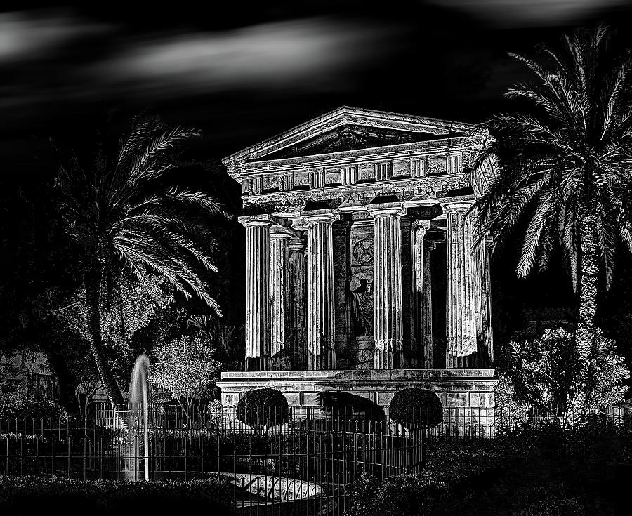 Sir Alexander Ball monument in Valletta - Monochrome photo Photograph by Stephan Grixti