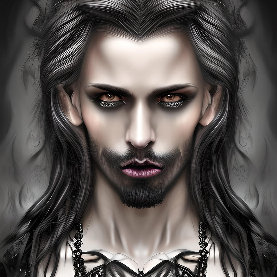 Sir Anton Original Portrait of Gothic Manly Splendor Digital Art by ...