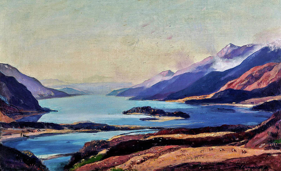 Sir David Young Cameron R A R S A R W S 1865 1945 Loch Shiel Painting