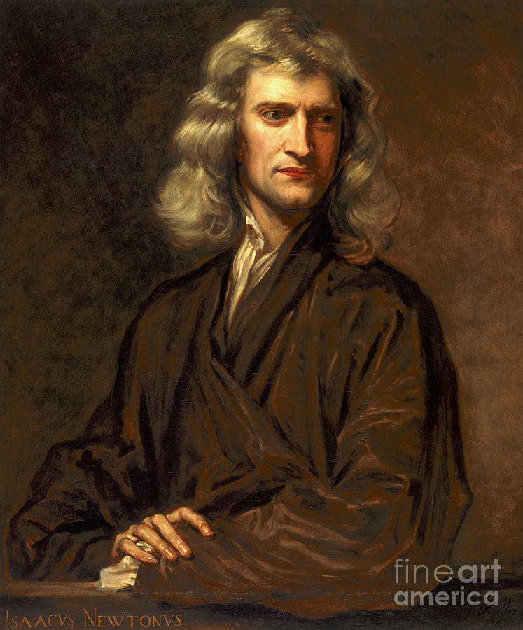 Sir Isaac Newton, English mathematician and physicist, 1689  Painting by Thomas Barlow