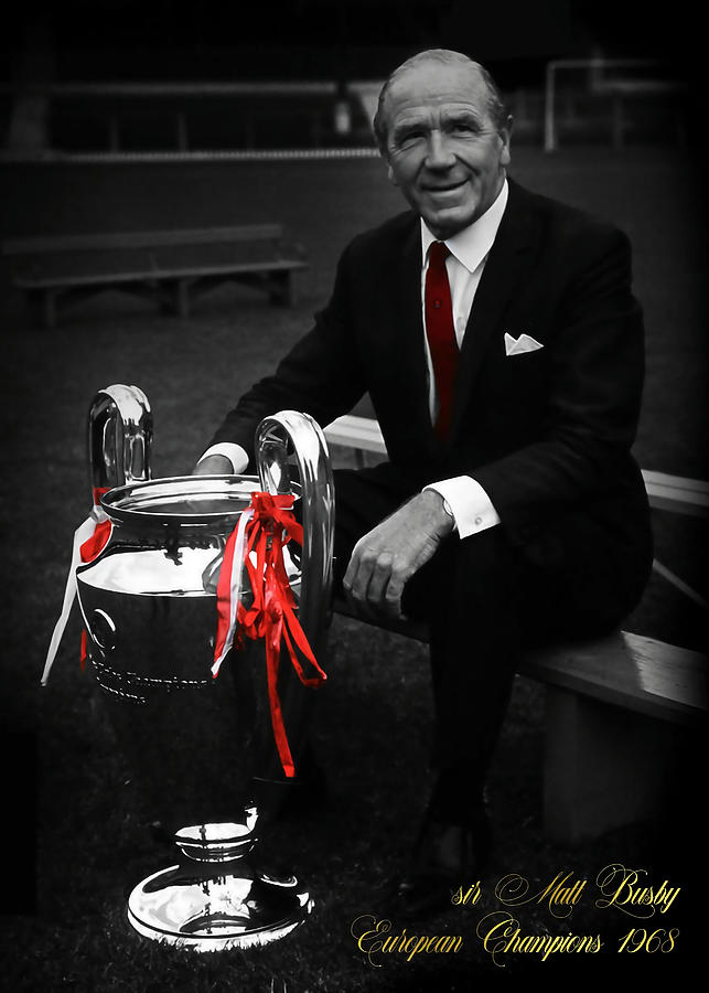 Sir Matt Busby Man Utd Poster Jay Coulthurst Tapestry - Textile by Amy ...