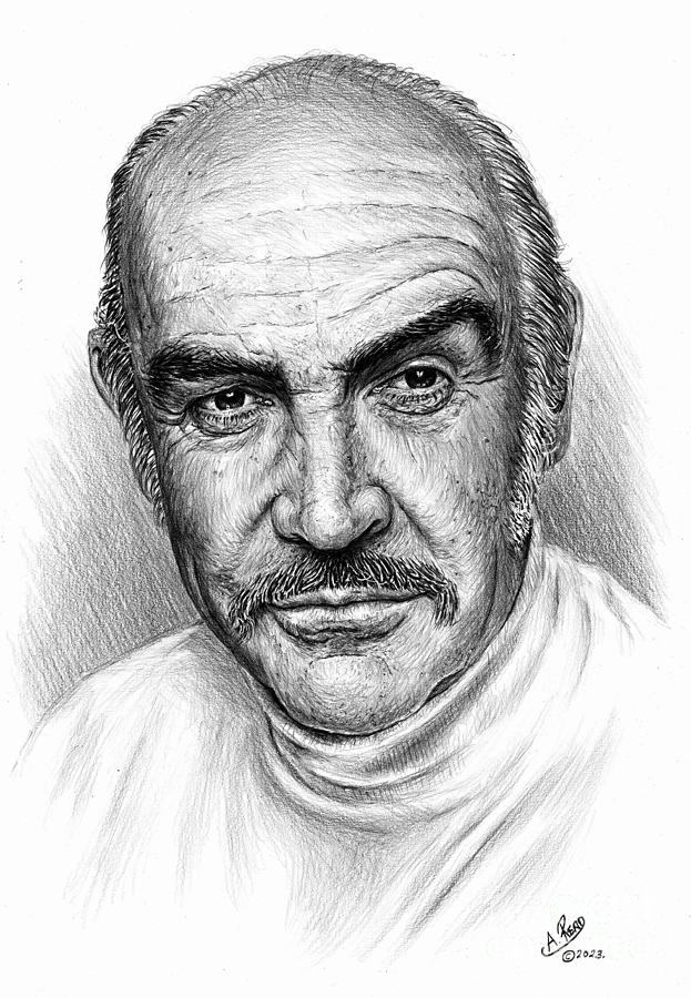 Sir Sean Connery Drawing by Andrew Read