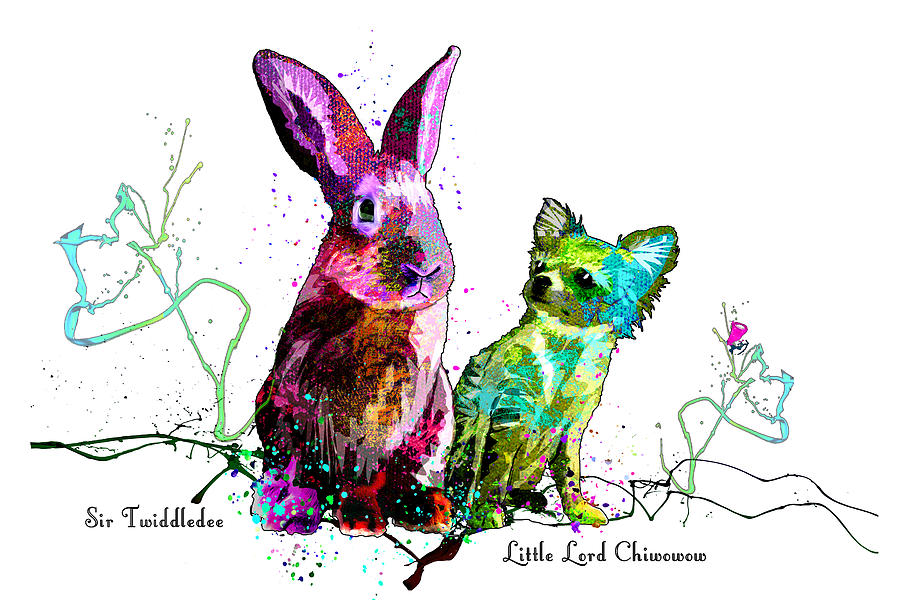 Sir Twiddledee And Little Lord Chiwowow Mixed Media by Miki De Goodaboom