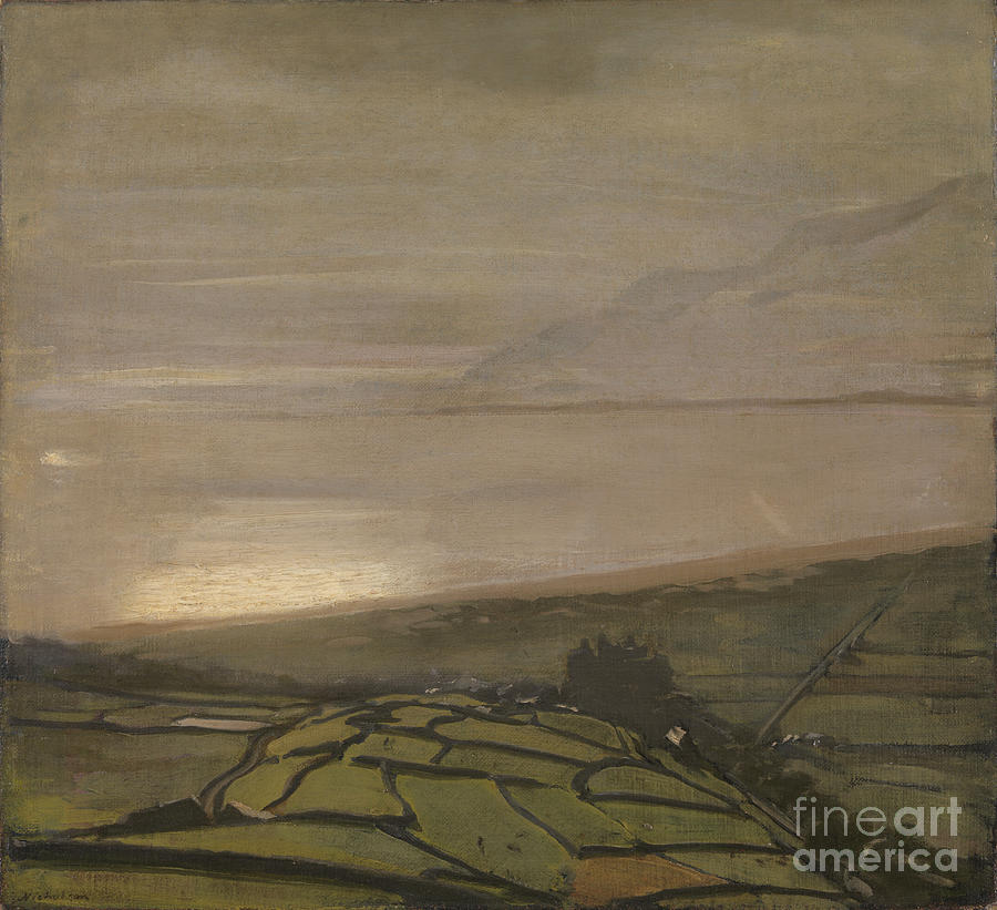Landscape Painting - Sir William Nicholson - The Hill above Harlech by Sir William Nicholson