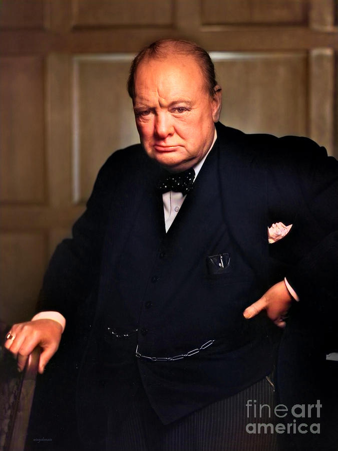 Sir Winston Churchill Colorized 20210403 Photograph by Wingsdomain Art and Photography