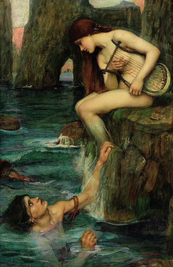 John William Waterhouse Painting - Siren by John William Waterhouse