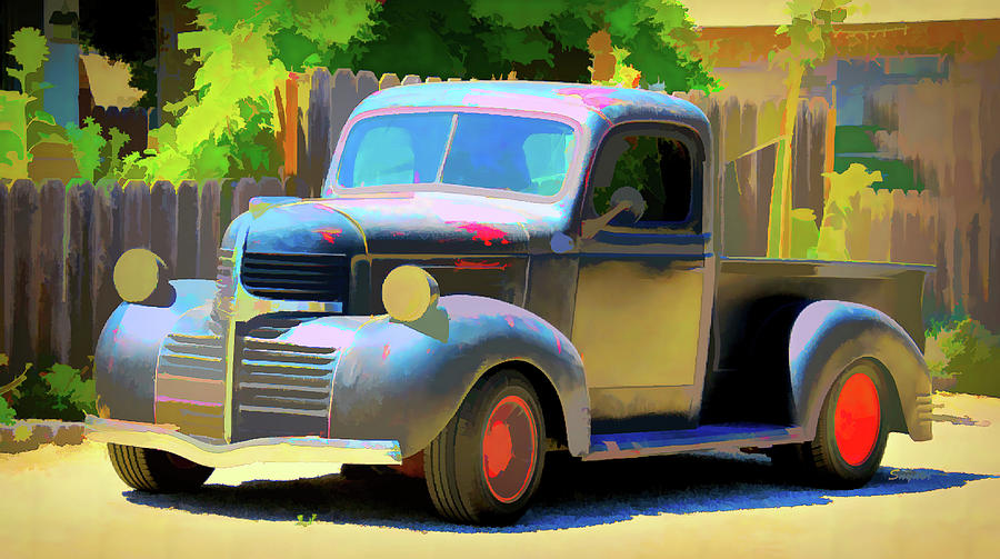 Sisquoc Dodge Vintage Pickup Truck Watercolor Digital Art