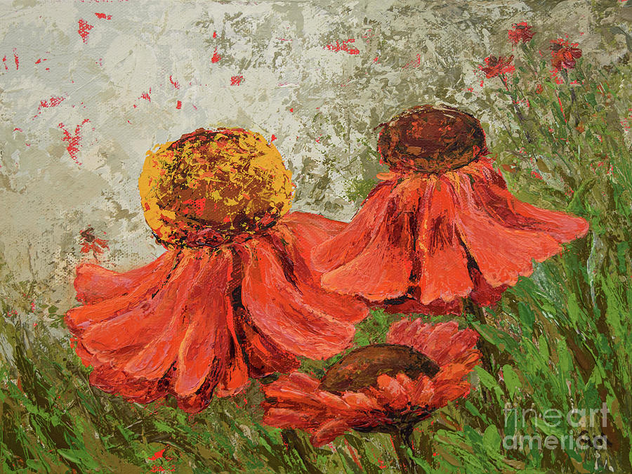 Sister Flowers Painting by Cheryl McClure
